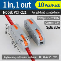 Bloc de bornes multi-voies 250V 32A à connexion rapide pour fils rigides et souples, avec trous de fixation, conception sans vis pour boîtier de jonction