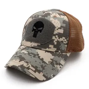 Punisher embroidery Camouflage cap Combat hats Camo 6 Panel Baseball Tactical Cap combat Cap peaked Hat