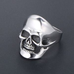 Men's <b>Titanium</b> Steel Skull <b>Ring</b> SA859 Punk Style Party Jewelry - Product Image 4