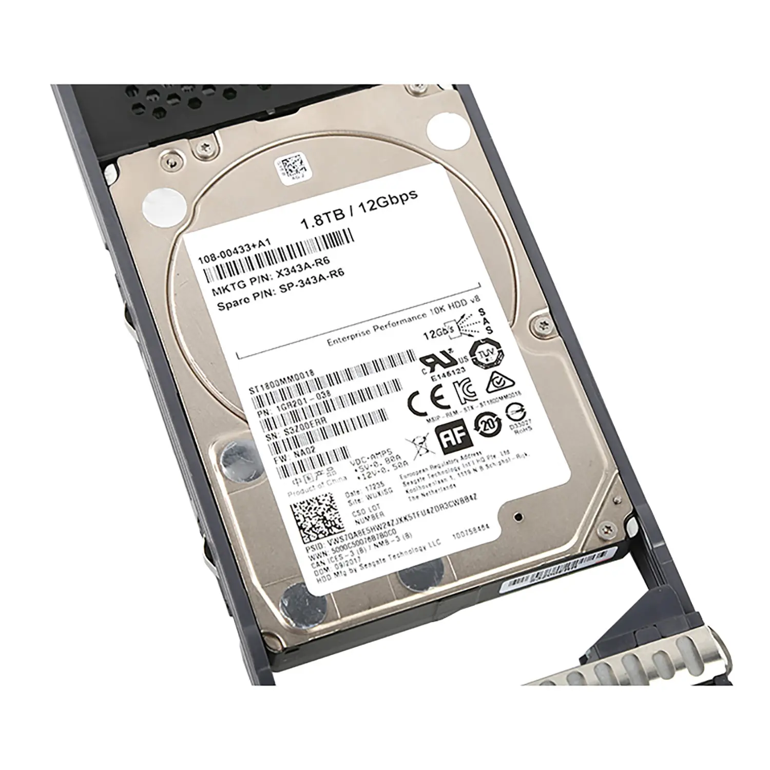 1.8TB hard drive for NetApp 12GB 10K 2.5 inch SAS X343A-R6 FAS2650 DS224C HDD server hard drive