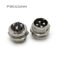 Connecteur circulaire d'aviation PSCCONN série GX GX16, 2, 3, 4, 5, 6, 7, 8, 9, 10 broches, prise industrielle filetée en métal pour panneau