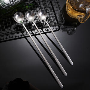 Stainless Steel Long Handle Stirring <b>Spoon</b> 304 For Coffee Dessert <b>Ice</b> <b>Cream</b> Condiment Korean Style Simple Design Adult Use - Product Image 2
