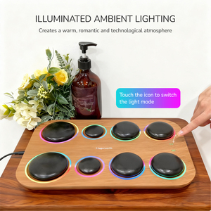 Sistema de calefacción de piedra caliente de terapia portátil con 8 piedras de masaje para ayudar a relajar los músculos, mejorar la circulación y rejuvenecer el cuerpo - Product Image 2
