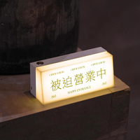 Nouvelle boîte à lumière commerciale moderne en acrylique 2024, lampe de bureau LED portable sans fil haute puissance avec chargement, en métal noir, pour usage hôtelier