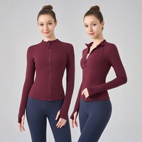 Nouvelles vestes de sport pour femmes, vestes à fermeture éclair ajustées à manches longues, cardigan, vêtements de yoga fitness, vêtements de sport nude à séchage rapide