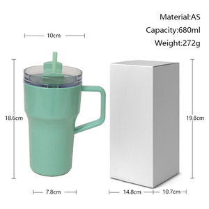 Shang Kou Ai 20oz Plastic Travel Mug With Handle And Straw Reusable Drinkware For Outdoor Use - Product Image 5