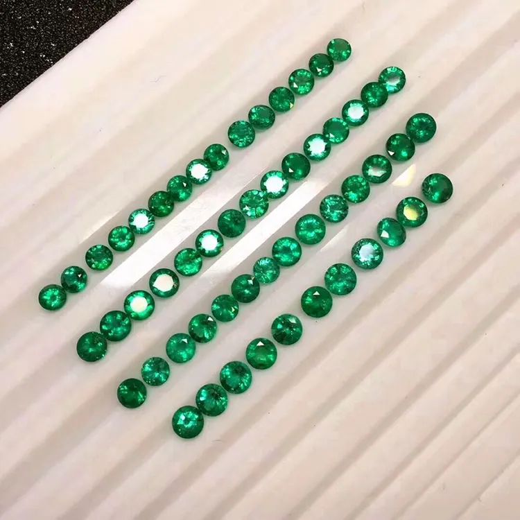 small size loose gemstone round cut emerald green natural emerald stone price per carat