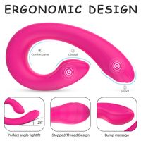 U-förmiger Silikon-Paarvibrator Wasserdicht 9 Modi Klitoris-Stimulator für Frauen Sexuelles Wohlbefinden