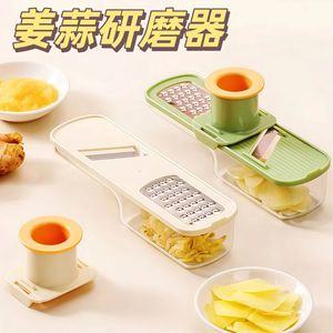 Multi Functional Ginger Garlic Grinder 3 In 1 Slicer Grater Kitchen Tool Manual Stainless Steel Plastic Housing - Product Image 1