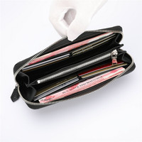 RC91 hitam coklat pemegang koin mode untuk pria wanita kulit buaya dompet kartu Logo kustom asli dompet kulit buaya asli