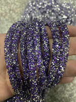 6mm Forme Ronde Scintillant Strass Corde Coloré Tube Cordon Cristal Corde Coupe pour Vêtements et Chaussures