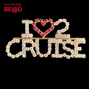 Hinestone-PIN de nombre personalizado de cristal, broche de nombre de agente de viaje chapado en oro, accesorio decorativo de boda para mujer - Product Image 5