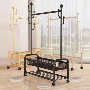 Estante Metálico Económico con Ruedas, Perchero para Niños, Perchero Dorado con Estante para Ropa - Product Image 6