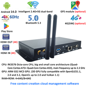 Rk3576 rk3566 rk3568 a40i <span class=keywords><strong>ANDROID</strong></span> 4K HD-MI ra GPS mô-đun thông minh <span class=keywords><strong>tv</strong></span> <span class=keywords><strong>box</strong></span> với Mạng diện rộng CMS kỹ thuật số Biển Phương tiện truyền thông Máy nghe nhạc - Product Image 5