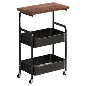 Movable Storage Cart Rectangle 6 Tier Easy To Move <b>Sofa</b> <b>Side</b> <b>Table</b> Bedroom Kitchen Living Room Organizer - Product Image 3