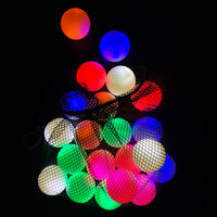 Balle de golf lumineuse à logo personnalisé, brillante après impact, 3 couches de Surlyn, rebond élevé, longue distance, pour les sports nocturnes