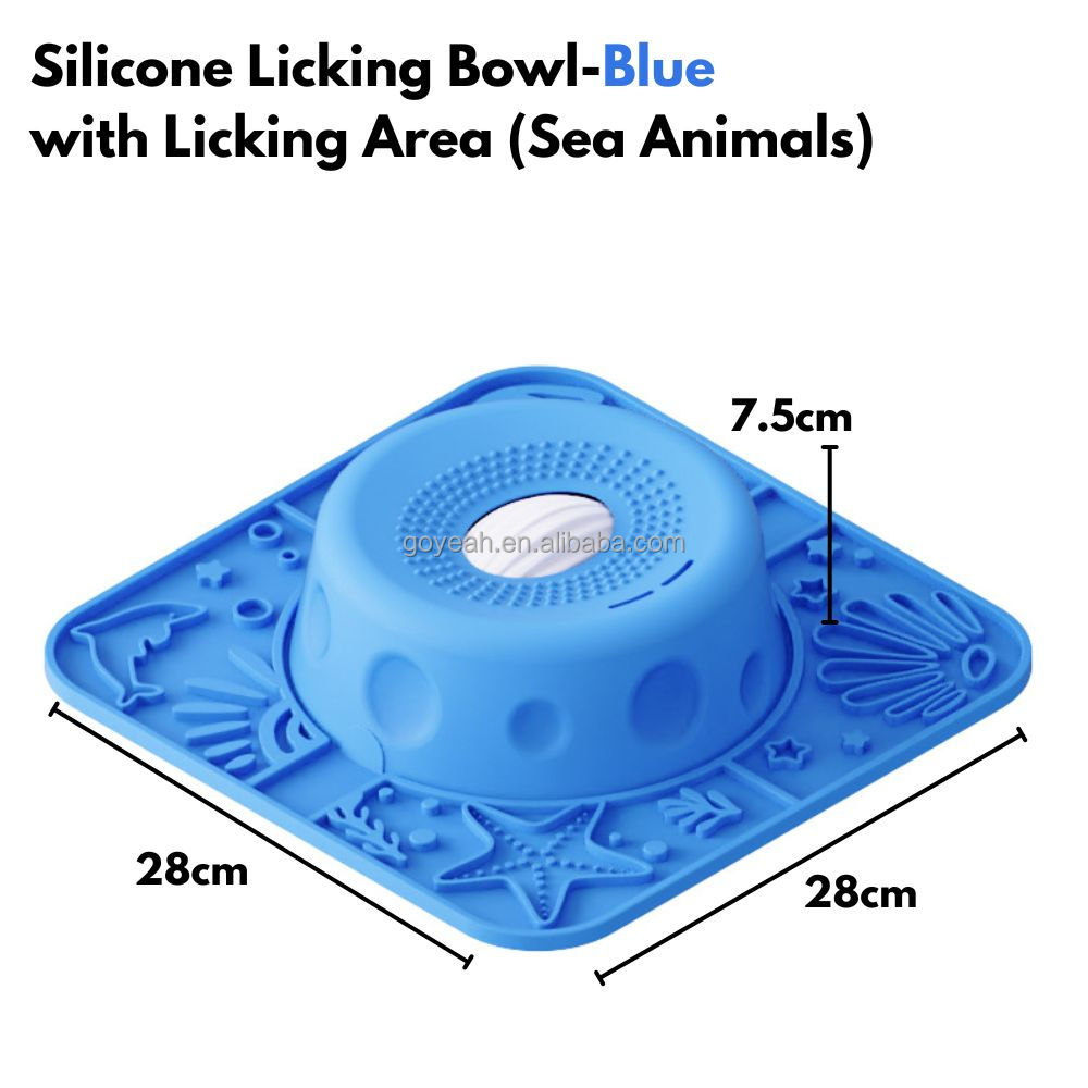 [9] Ciotola e Tappetino Blu per Leccare (Animali Marini)