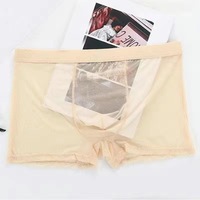 Sous-vêtements sexy ultra-fins pour hommes, lingerie transparente, maille respirante, string mi-haut, boxer en coton 100%