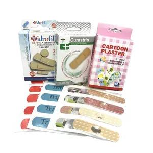 Scatola di carta personalizzata imballaggio Bandaid materiale PE cerotto impermeabile per cartoni animati con scatole colorate