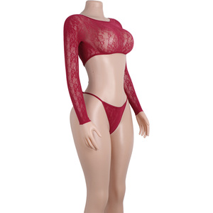 Stripper deux pièces body bras manches évider bretelles <span class=keywords><strong>brillant</strong></span> gros Club Dancewear Performance vêtements de danse exotiques femmes - Product Image 3