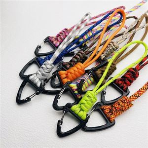 Outdoor Seven-Core Polyester Paracord Keychain with Triangular Buckle Anti-Lost Carabiner Hook Wrist Strap and Rope <b>Bag</b> <b>Charm</b> - Product Image 2