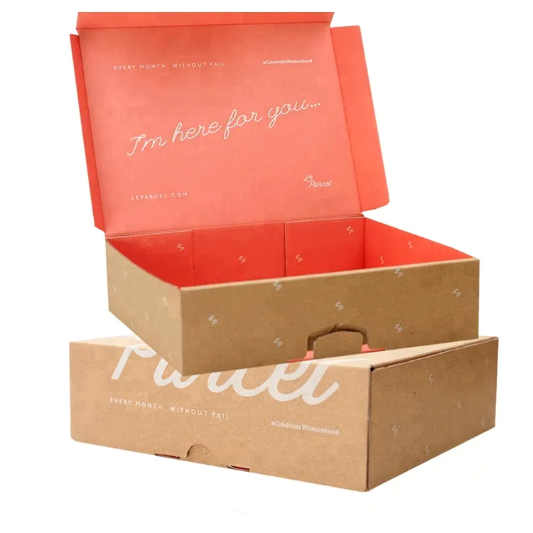 Carton ondulé en Carton, emballage de papier Kraft, boîte postale et de livraison, 50 pièces