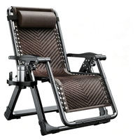 Chaise longue d'extérieur pliable en métal à trois positions pour s'asseoir, s'allonger, faire la sieste, la plage