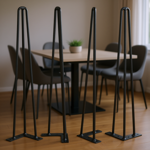 Patas de Mesa Negras Tipo Horquilla de 20 Pulgadas, Acero al Carbono Resistente para Muebles de Comedor - Product Image 2