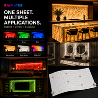 Feuille LED Flexible RGB CCT 500x250mm Découpable, Panneau LED SMD2835 pour Comptoirs en Quartz, Panneaux Muraux Rétroéclairés, Éclairage Publicitaire