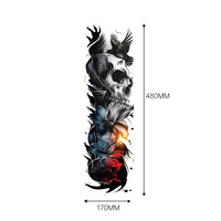 Pegatina de tatuaje temporal de alta calidad para hombres y mujeres, cobertura de brazo completo, resistente al agua, de larga duración, no tóxico, arte corporal, transferencia de agua