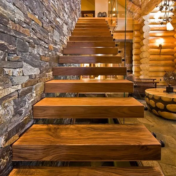 רצפת בית באיכות גבוהה אגוז גרמי מדרגות עץ נייד מדרגות צעדים מעלית צף עץ שרשראות מדרגות