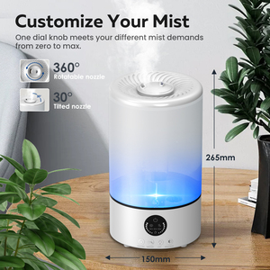 เครื่องทำความชื้นด้วยน้ำมันหอมระเหย & ไฟไล่ระดับสีจับเวลา2-8ชม. ป้องกันน้ำขาดแคลน - Product Image 3