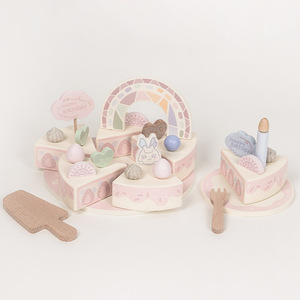 Set di giocattoli da cucina divertenti transfrontalieri per bambine MDF in legno finta gioco con taglio della torta decorazione regalo di compleanno - Product Image 2