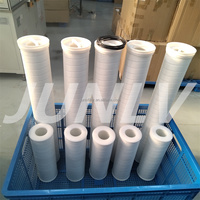 Elément filtrant à grand débit avec noyau en plastique PP Fibre de verre/polypropylène industrielle de 40 pouces 10 microns HFU680J100H