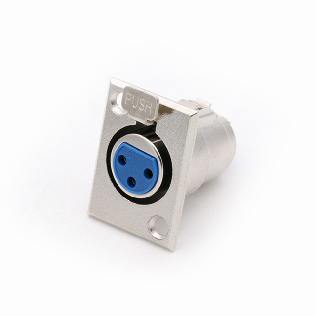 High Quality Wholesale Audio 3 Pin Chassis XLR Copper Contact Connector Socket Board Panel Mount Cable Connector Unit