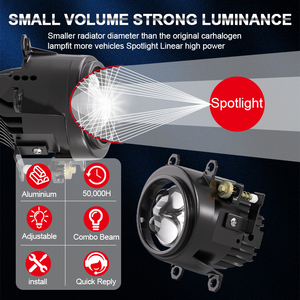 Đèn sương mù laser xe máy 2.0 inch, đèn pha LED chiếu sáng ô tô, 3 màu, cos/pha, 110W, độ sáng cao, đèn phụ trợ 12V - Product Image 5