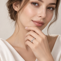 Bague en argent sterling S925 torsadée entrelacée 0,22 CTW avec micro-incrustation de moissanite, simple, exquise et empilable, pour le petit doigt