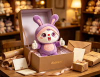 Peluche Lapin Mignon Personnalisable pour Cadeau d'Affaires, Mascotte de Marque, Jouet en Peluche Doux en Forme de Lapin de Dessin Animé