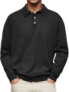 Camicia <span class=keywords><strong>Polo</strong></span> Casual da Uomo in Flanella Tedesca a Maniche Lunghe con Scollo a V e Bottoni per Autunno e Inverno - Product Image 4