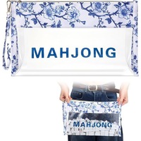 Sac de rangement durable de style chinois imprimé pour Mahjong avec fenêtre transparente pour un accès facile et une organisation optimale