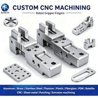Pinza Robótica de Acero Inoxidable 304, Mecanizada por CNC, con Superficie de Contacto Serrada, para Robots Industriales Automatizados