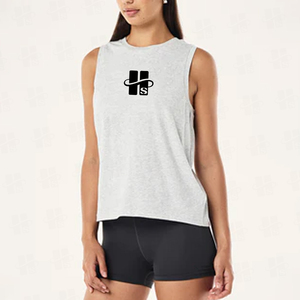 Vente en gros de t-shirts sans manches personnalisés avec logo imprimé, de haute qualité, col rond, décontractés, confortables, débardeurs pour femmes, 100% coton - Product Image 2