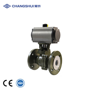 Válvula de bola neumática de acero fundido con revestimiento de flúor, OEM, 4 pulgadas, Q641F46-16C, estructura de bola para control preciso de flujo - Product Image 1
