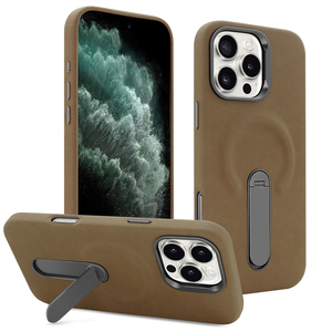 Vietao Brown đối với Alcantara PU Leather trường hợp điện thoại cho <span class=keywords><strong>iPhone</strong></span> 16 15 Pro Max Magnetic <span class=keywords><strong>Top</strong></span> chân đế chủ chống sốc điện thoại trường hợp - Product Image 1