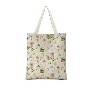 Custom All Over Print Canvas Tote Bag Botanical Pattern Shoulder Handbag Eco Reusable Shopping Bag for School <b>Books</b> & Grocery - Product Image 1