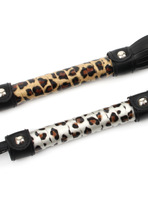 Fouet en cuir à imprimé léopard pour adultes Jouet de bondage SM doux pour les jeux de couple