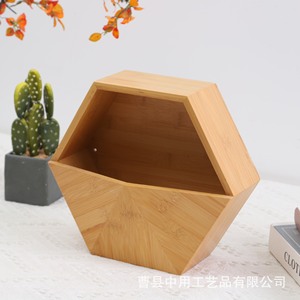 Wooden Polygon Storage <b>Box</b> Desktop Organizer For <b>Makeup</b> Brush Pen Holder Home Decorative Storage Container - Product Image 4
