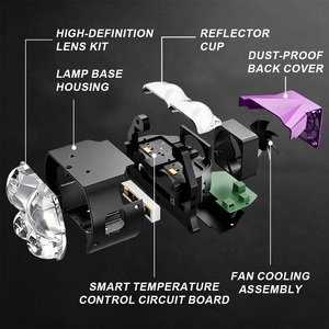 LELANPU Módulo de Proyector Bi-LED Matrix de 3, 4 y 5 Ojos, 12-24V 6000K, Luz Alta y Baja, Lente Universal para Reequipamiento de Faros de Coche, Fabricante - Product Image 5