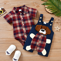 Ensemble de vêtements pour bébés, barboteuse pour nouveau-né, 3 pièces, tenue d'été pour garçon