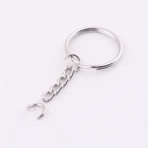25mm Metal Split Key Ring With Chain For Gifts Keychain